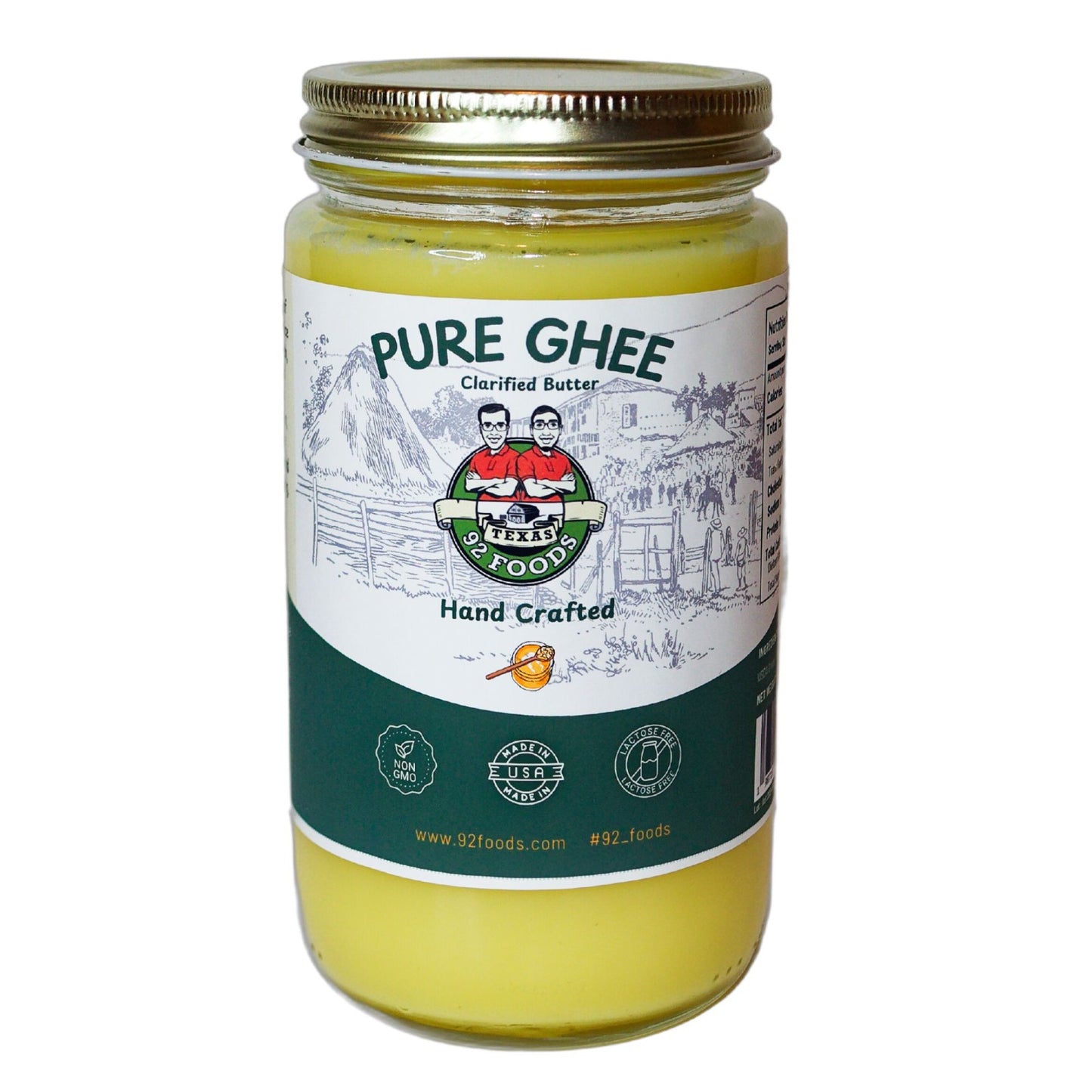 Pure Ghee - Keto & Paleo Friendly, Perfect for Cooking, Baking, High Heat Uses, Lactose and Casein Free