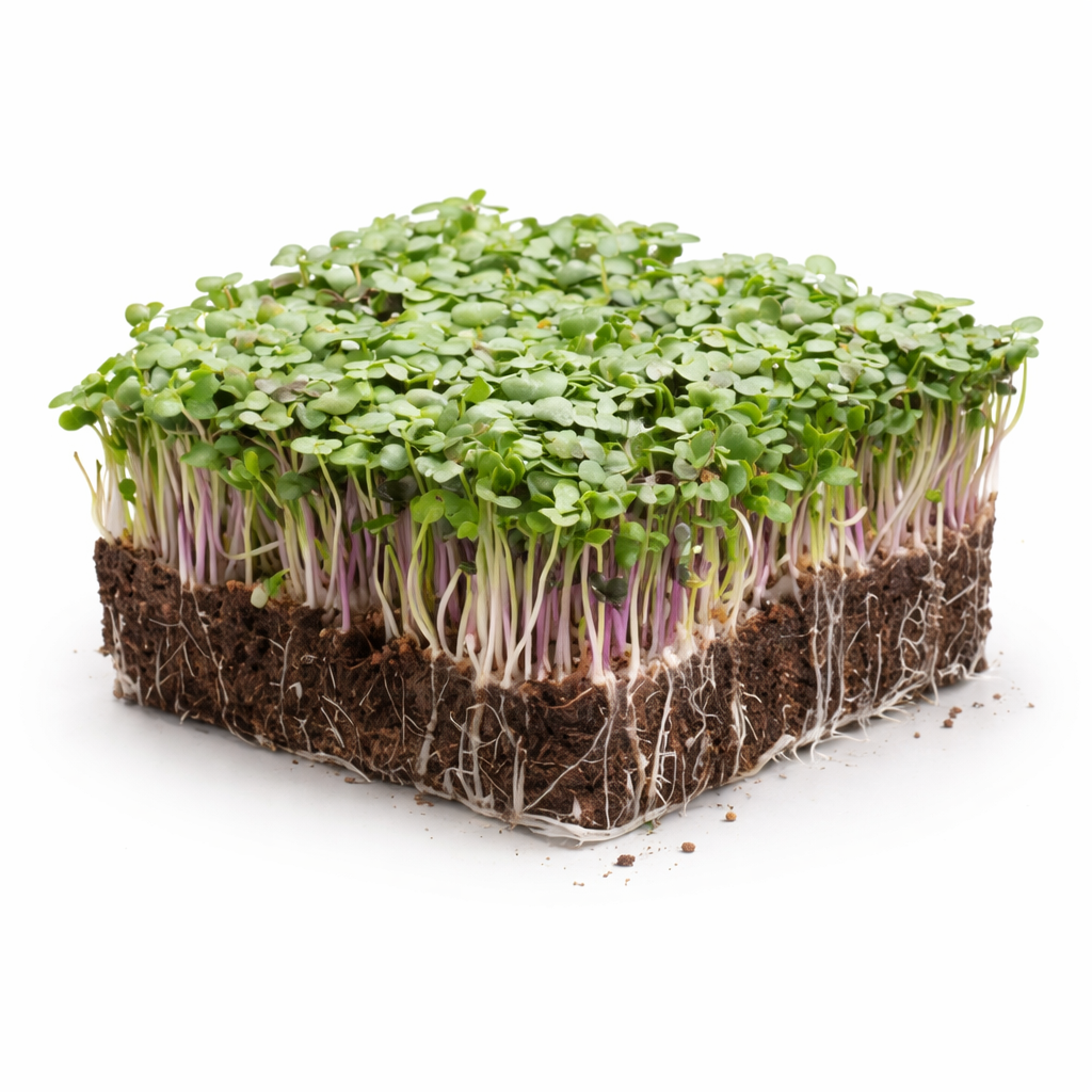 Microgreens growing in soil